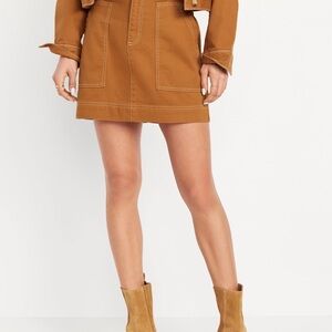 Tan Utility Mini Skirt